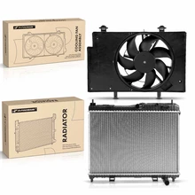 2 Pcs Radiator & Cooling Fan Assembly Kit for Ford Fiesta 2011-2018 L4 1.6L