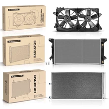 3 Pcs Radiator & AC Condenser & Cooling Fan Kit for 2011-2014 Ford F-150