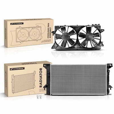 2 Pcs Radiator & Cooling Fan Assembly Kit