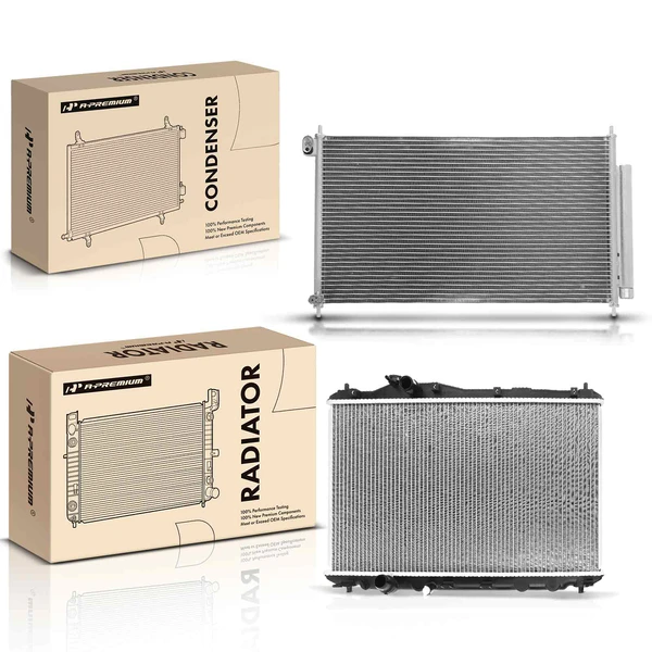 Radiator & AC Condenser Cooling Kit for Honda Civic 2012-2015 L4 1.8L 2.4L Sedan