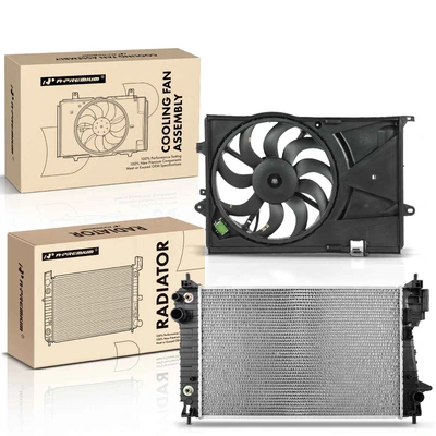 2 Pcs Radiator & Cooling Fan Assembly Kit