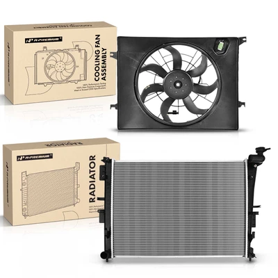 2 Pcs Radiator & Cooling Fan Assembly Kit