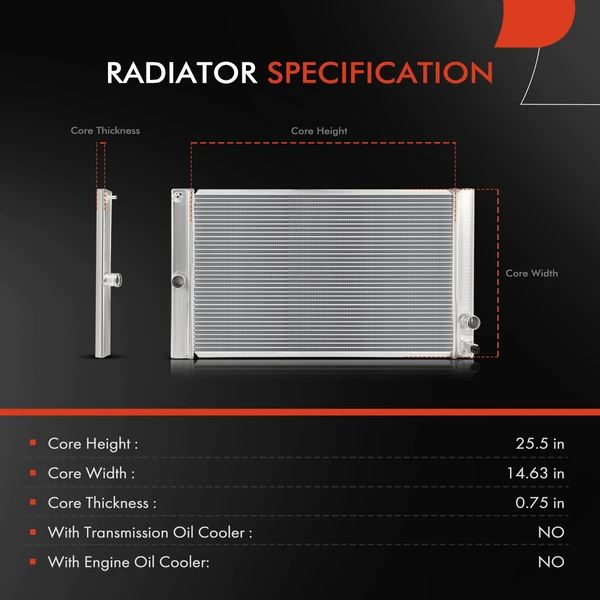 Radiator without Oil Cooler for Volvo C30 2007-2013 C70 2006-2013 S40 2004-2011 V50