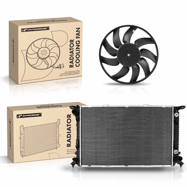 2 Pcs Radiator & Cooling Fan Assembly Kit for 2009-2017 Audi Q5