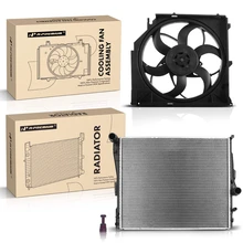 2 Pcs Radiator & Cooling Fan Assembly Kit for 2007-2010 BMW X3