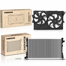 2 Pcs Radiator & Cooling Fan Assembly Kit for 2013-2016 Lincoln MKS