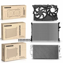 3 Pcs Radiator & AC Condenser & Cooling Fan Kit