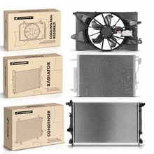 3 Pcs Radiator & AC Condenser & Cooling Fan Kit