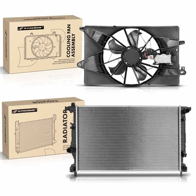 2 Pcs Radiator & Cooling Fan Assembly Kit