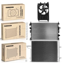 3 Pcs Radiator & AC Condenser & Cooling Fan Kit