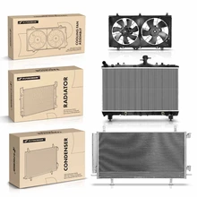 3 Pcs Radiator & AC Condenser & Cooling Fan Kit for 2012 Chevrolet Camaro 6.2L V8