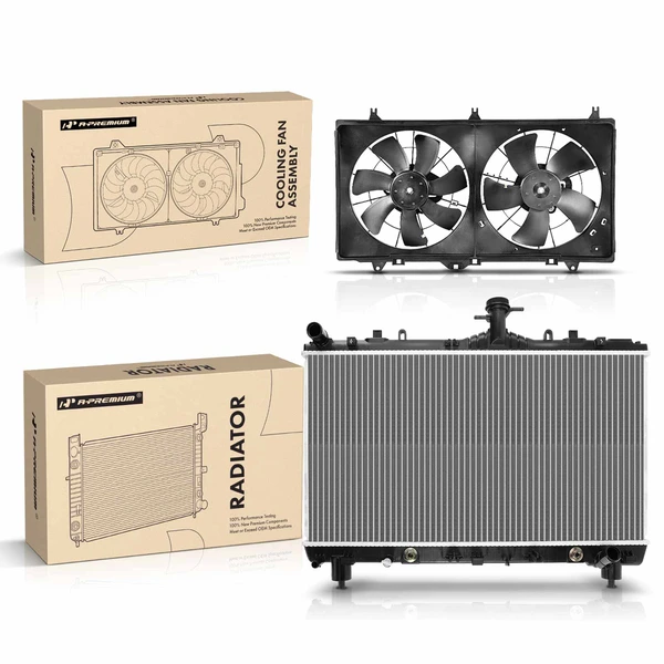 2 Pcs Radiator & Cooling Fan Assembly Kit for 2012-2015 Chevrolet Camaro