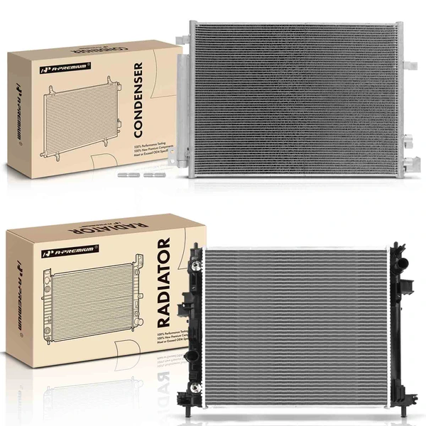 Radiator & AC Condenser Cooling Kit for Cadillac ATS 2013-2015 L4 2.5L