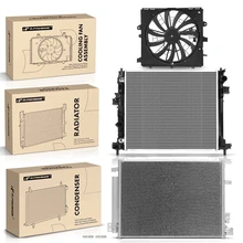 3 Pcs Radiator & AC Condenser & Cooling Fan Kit