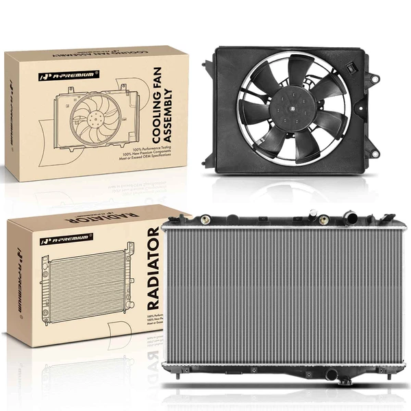 2 Pcs Radiator & Cooling Fan Assembly Kit for Acura ILX 2013-2015 L4 2.0L