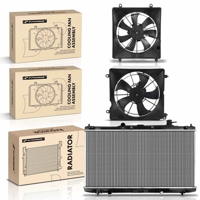 3 Pcs Radiator & Cooling Fan Assembly Kit