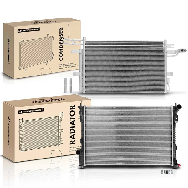 Radiator & AC Condenser Cooling Kit for Ford Flex 2013-2019 Lincoln MKT 2019