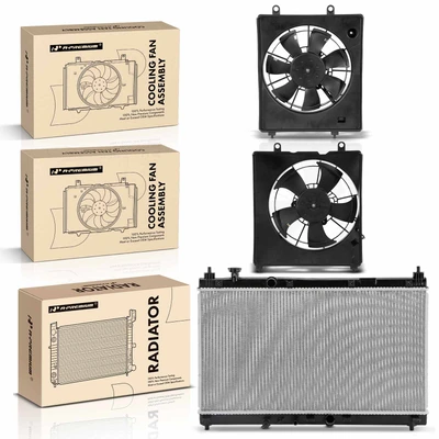 3 Pcs Radiator & Cooling Fan Assembly Kit