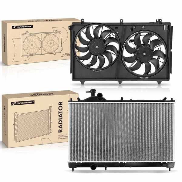 2 Pcs Radiator & Cooling Fan Assembly Kit for 2014-2020 Mitsubishi Outlander