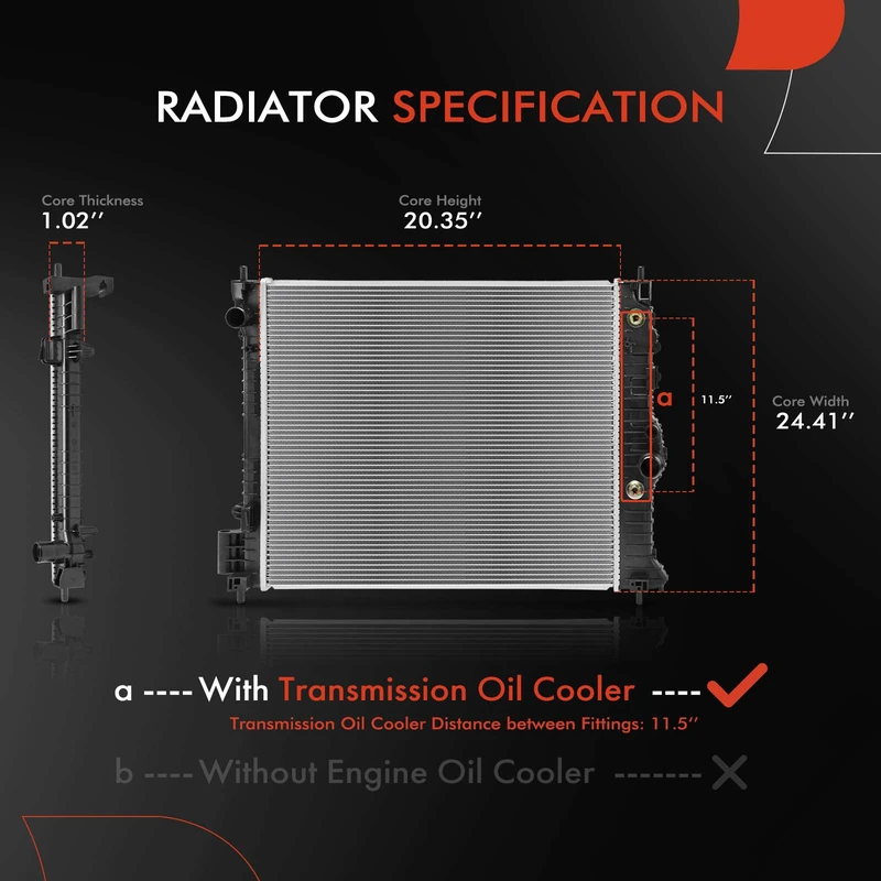 Aluminum Radiator with Transmission Oil Cooler for Chevrolet Trax 2013-2020 1.4L