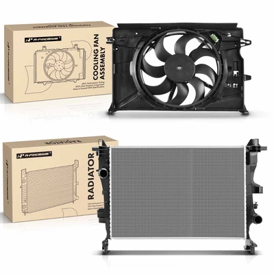 2 Pcs Radiator & Cooling Fan Assembly Kit