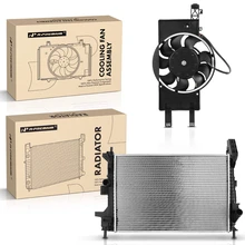 2 Pcs Radiator & Cooling Fan Assembly Kit for Ford Focus 2015-2018 Manual