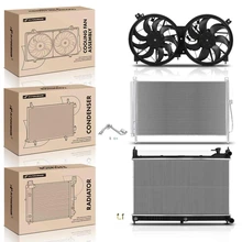 3 Pcs Radiator & AC Condenser & Cooling Fan Kit for 2015-2019 Nissan Murano