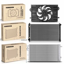 3 Pcs Radiator & AC Condenser & Cooling Fan Kit