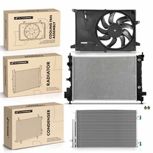 3 Pcs Radiator & AC Condenser & Cooling Fan Kit