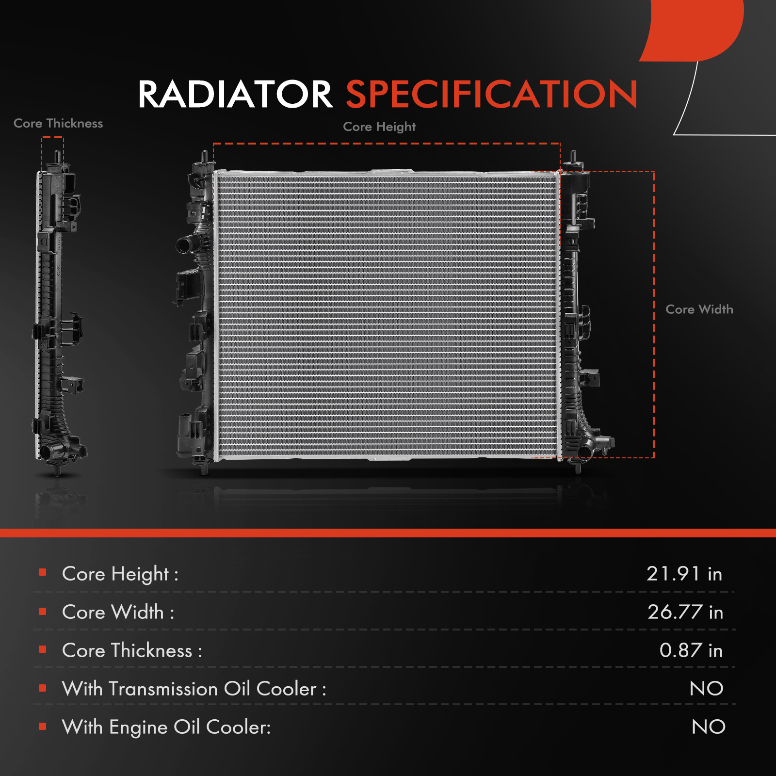 Frankberg Engine Radiator Without Engine Oil Cooler