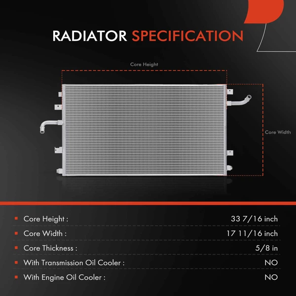 Radiator without Oil Cooler for GMC Sierra 1500 16-18 Chevrolet Silverado 1500