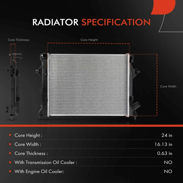 Aluminum Radiator without Oil Cooler for Kia Forte 2019-2023 L4 2.0L