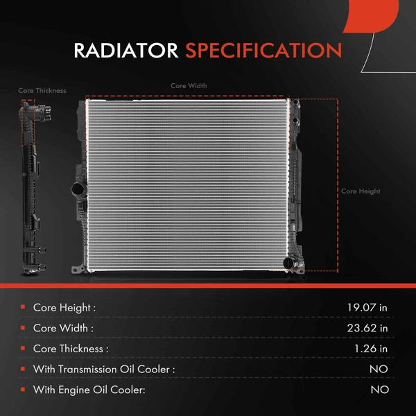 Radiator without Oil Cooler for BMW 330i 330e 340i 340i xDrive 440i Gran Coupe