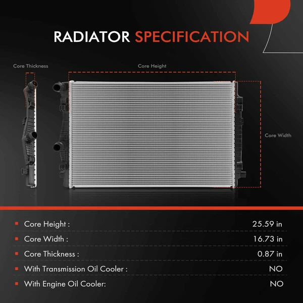 A-Premium APRAD2265 Radiator Front