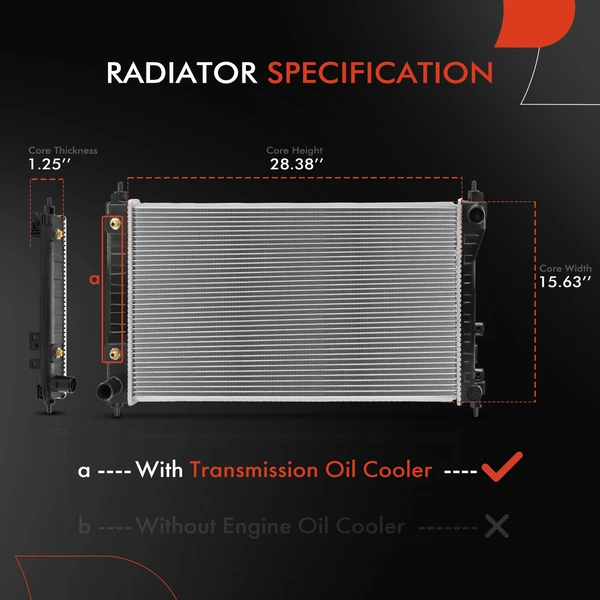 Aluminum Radiator with Transmission Oil Cooler for Nissan Altima 2019-2021