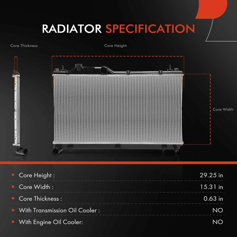 Aluminum Radiator without Transmission Oil Cooler for Subaru Legacy Outback