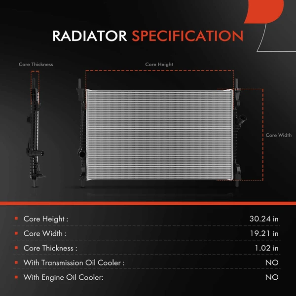 Radiator for Ford Transit-150 Transit-250 Transit-350 Transit-350 HD 2020-2024 3.5L
