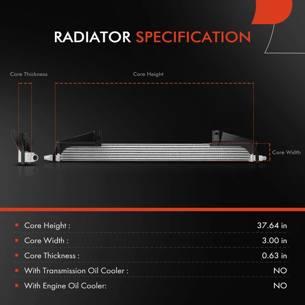 Auxiliary Radiator for Chevrolet Silverado 2500 HD GMC Sierra 2500 HD 3500 HD