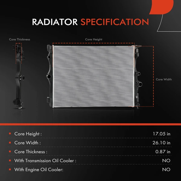 Radiator for Mercedes-Benz A220 2019-2022 CLA250 CLA35 AMG GLB250 2020-2023 2.0L
