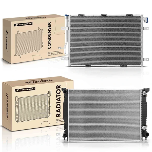 Radiator & AC Condenser Cooling Kit for Audi A4 2003-2004 A4 Quattro 2004-2006