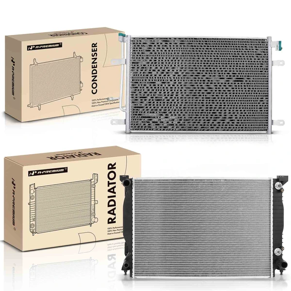 Radiator & AC Condenser Cooling Kit for 2005-2008 Audi A4 Quattro