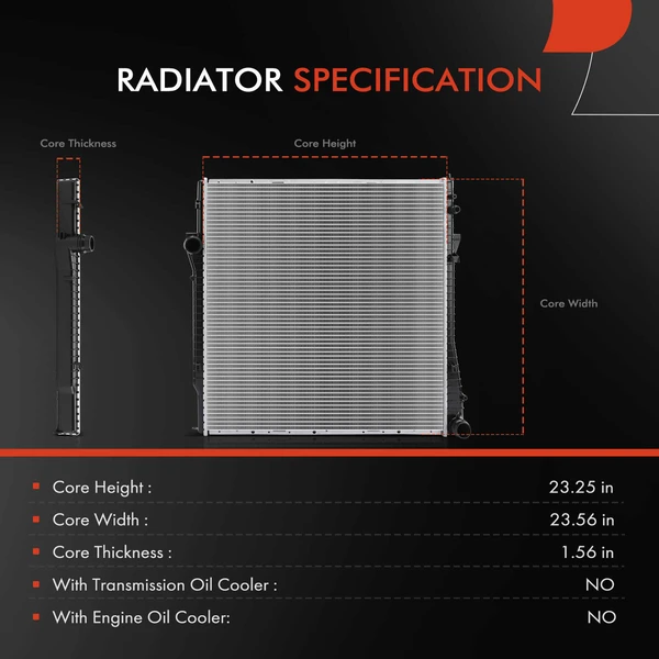 Aluminum Radiator without Oil Cooler for BMW E53 X5 2000-2006 V8 4.4L 4.6L 4.8L