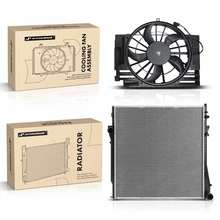 2 Pcs Radiator & Cooling Fan Assembly Kit for 2001-2006 BMW X5