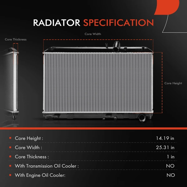 Aluminum Radiator without Oil Cooler for Mazda RX-8 2004-2008 R2 1.3L