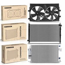 3 Pcs Radiator & AC Condenser & Cooling Fan Kit