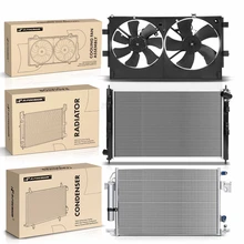 3 Pcs Radiator & AC Condenser & Cooling Fan Kit