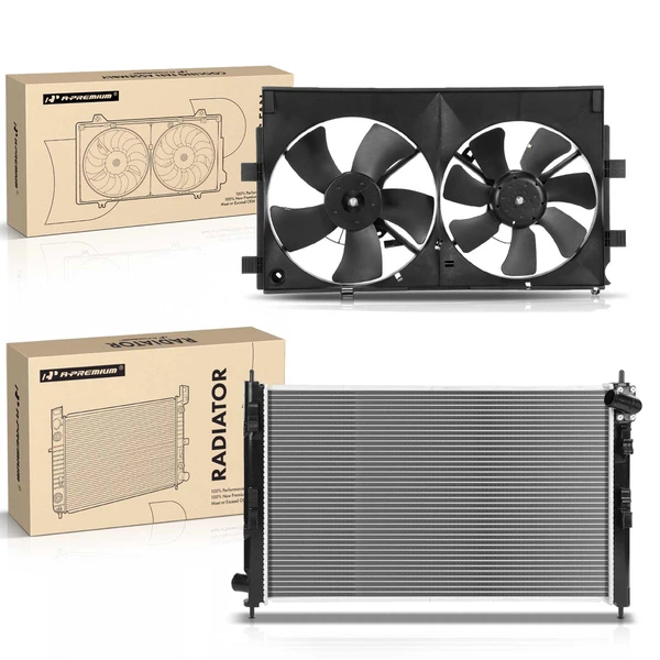 2 Pcs Radiator & Cooling Fan Assembly Kit for 2010-2013 Mitsubishi Outlander