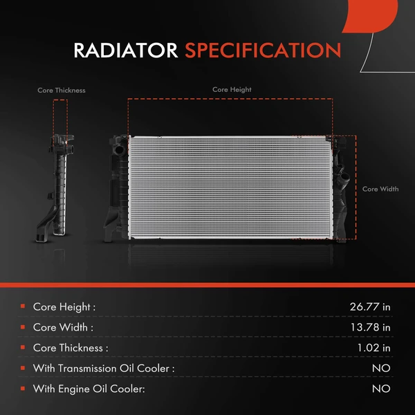 Radiator for Mini Cooper S Base 2020-2023 Cooper Clubman 1.5L 2.0L