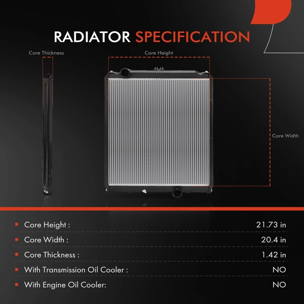 Radiator for Mitsubishi Fuso FE 1996-2004 FG 2002-2004 L4 3.9L Diesel