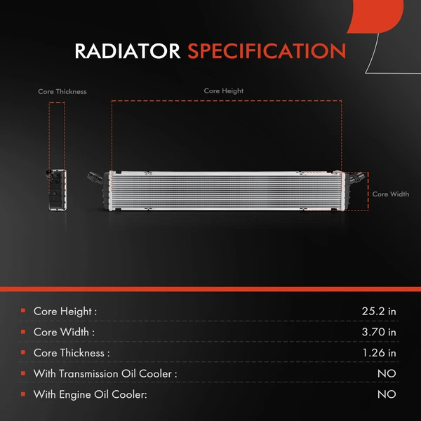 Auxiliary Radiator for Mercedes-Benz C257 CLS450 2019-2020 L6 3.0L